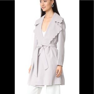 Club Monaco Scalloped Gray Trench Coat